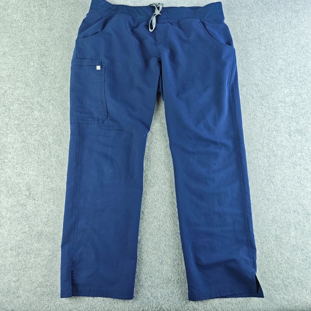 FIGS Kade Cargo Scrub Pants Mens XL Navy Blue T21004 Straight Leg Drawstring